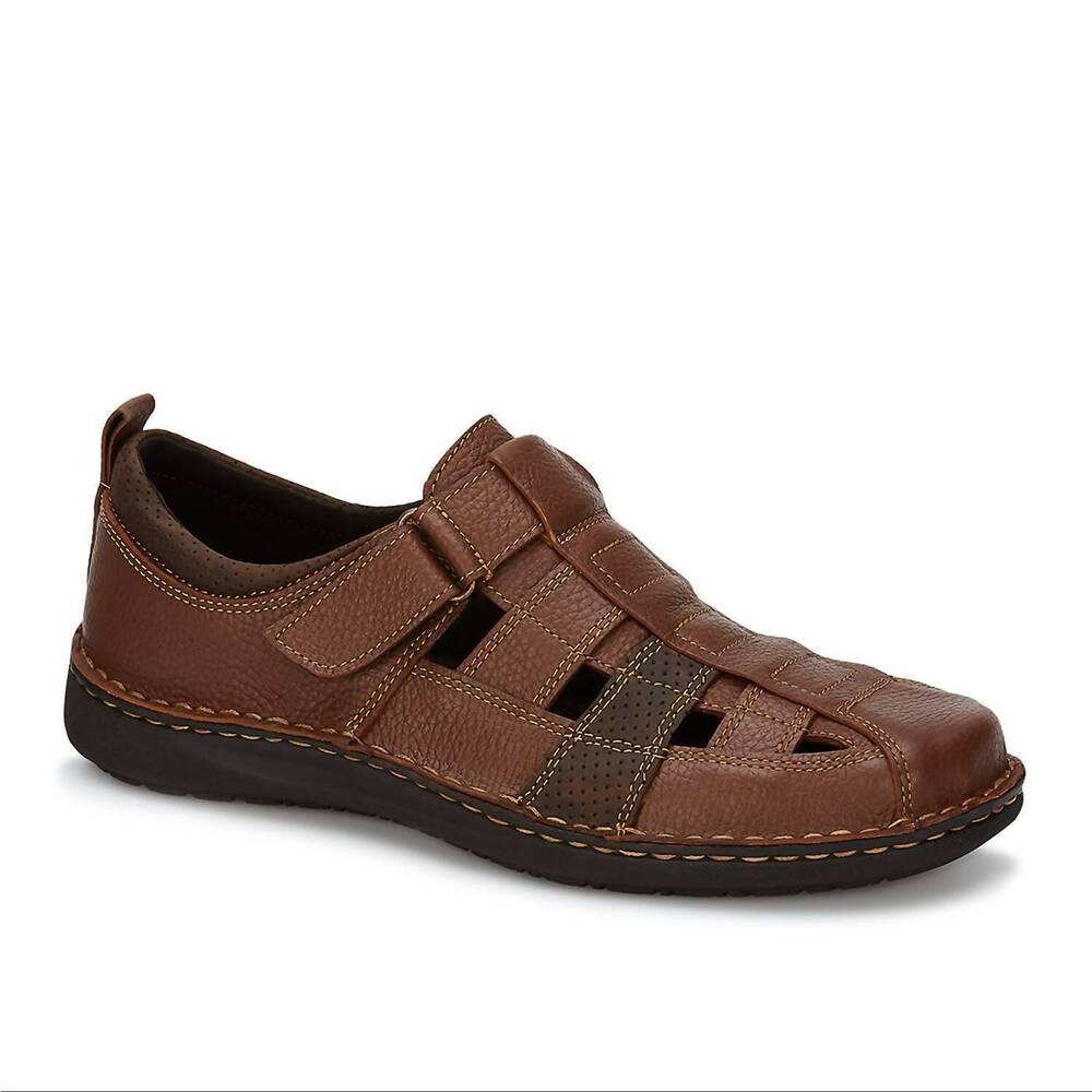 NEW FERRATO men's leather sandals in light brown